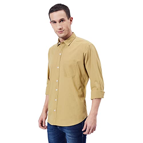 Image of Ben Martin Men's Cotton Regular Collar Shirt with Chest Pocket || Classic Collar, Slim Fit, Casual & Formal Wear || Soft & Breathable Fabric || Full Sleeve Shirt for Men