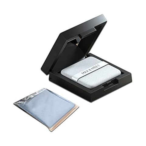WishLotus 200Pc Oil Blotting Sheets for Face, Linen Oil Blotting Paper with Mirror Case and Powder Puff for Oily Skin, Oil Absorbing Sheets for Men and Women(200) Cover