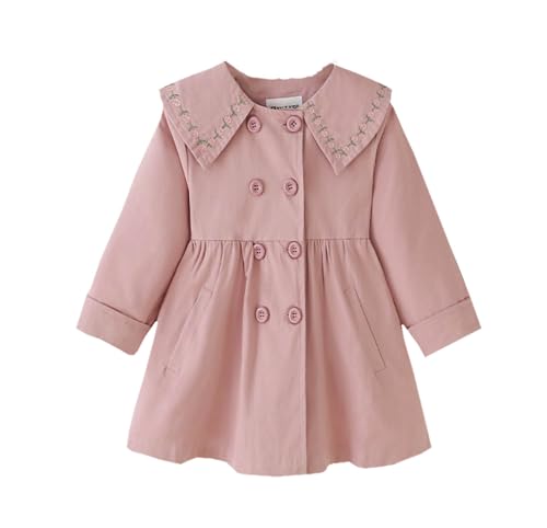 Girls Cute Jacket Autumn Long Sleeve Double Breasted Windbreaker Jacket Windcoat