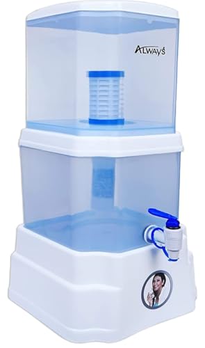 Image of REEVO Gravity Water Purifier - UF Technology Non-Electric Water Filter | Chemical-Free Purification | 10L Storage (5L Top + 5L Bottom) for Home & Office (White)
