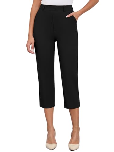 Agenlulu High Waisted Capri Dress Pants for Women 2025 Summer UPF 50+ Cooling Stretchy Cropped Slacks Casual Work Capris