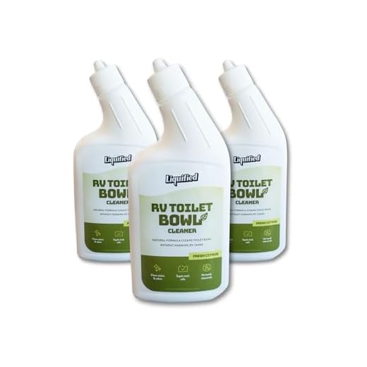 Liquified RV Toilet Bowl Cleaner Bundle - Natural RV Toilet Treatment, Septic Tank Safe, No Harsh Chemicals, Citrus Scent, Safely Cleans Stains, Supports Black Tank Health, Made in the USA (Pack of 3)