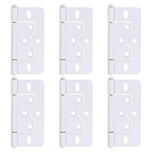 Lc Lictop 3 Inches Non-Mortise Door Hinges Pure White Butterfly Door Hinges 6Pcs #TOP1