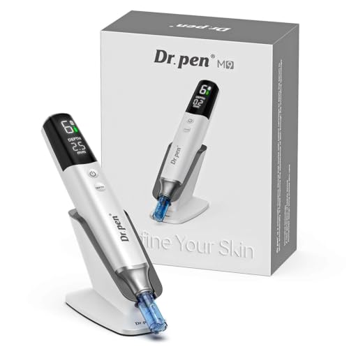 Dr Pen M9 appareil microneedling visage et corps avec aiguilles 0-2.5 mm et puce LED smart