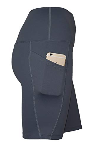 Private Island Women UPF 50+ Beach Board Shorts Swimsuit Hot Pants Side Pockets Bathing Swim Rash Guard Bottom (M, Grey_3p)