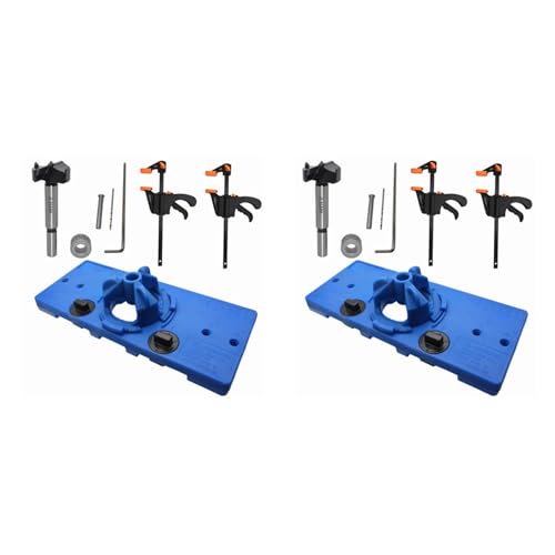 Hicna(ヘルシンキ) 2 ピース 35mm隠しヒンジドリルジグ ヒンジホールソージグ ドリルガイドロケーターホールオープナー キャビネット木工ツールセット