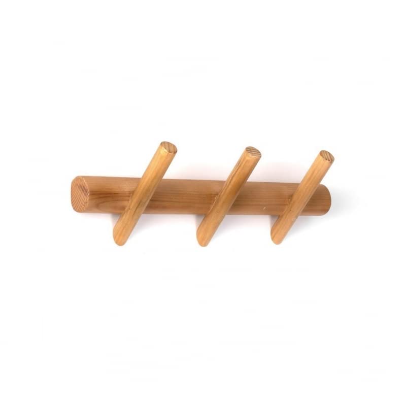 D,casa Perchero de Pared Madera Natural Inclinados Modernos - 3 Ganchos