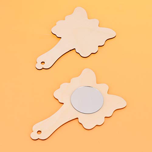 Toyvian 18 peças de espelhos portáteis de madeira pequenos para pintura 