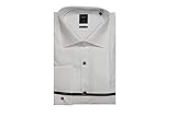 camisas formales mujer Boss Tailored Collection, corte ajustado, cuello extendido, parte delantera plisada, puños franceses, botones de nácar y vástago de vidrio, longitud de espalda: 30.7 in (78 cm), 100% algodón egipcio, información del material: 100% algodón, lavar a máquina en caliente, no usar lejía, no secar en secadora, planchar a temperatura media, lavar en seco solamente.