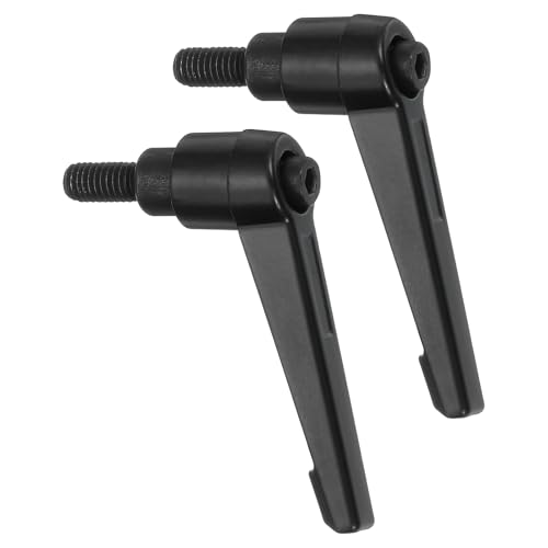 uxcell 2Pcs M6 x 12mm Adjustable Knobs Handle Male Thread Push Button Ratchet Quick Release Locking Rotating Bolt for Lathe Machinery, Black