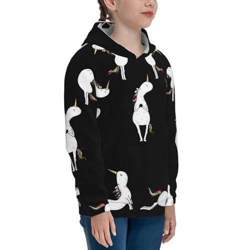 Unicorn Sun Salutataion Yoga Kids Pullover Hoodies Boys Sweatshirts Girls Athletic Clothes with Pocket3