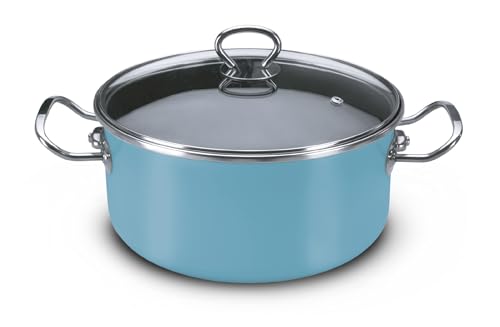 Vasconia Elegance 6-Quart Dutch Oven with Glass Lid (Teal) Dishwasher, Grill & Oven Safe up to 480? (Enamel on Steel) Nonstick Interior, Stainless Handles, Great for Baking, Roasting & Stewing
