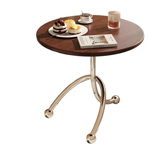 Genérico Mesa Auxiliar Plegable de Madera, 40 * 40cm Mesita Redonda Pequeña para Salón, Sofá o Cama, Mesa Auxiliar Salón, Mesas Plegables Portátiles Hogar(Brown,40 * 40cm/15.7 * 15.7cm)