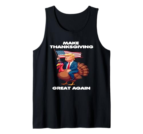 Haz que el Día de Acción de Gracias vuelva a ser grande - Trump Riding A Turkey USA Camiseta sin Mangas