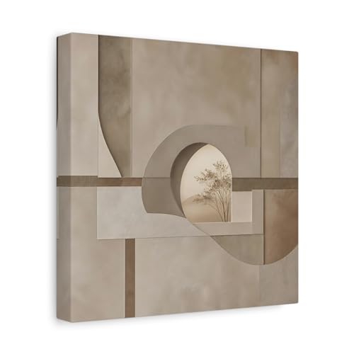 Rompre la monotonie des murs blancs avec un tableau carre beige et marron 25 cm