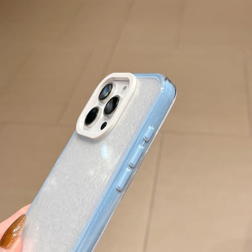 Coque transparente à paillettes iPhone 13 Pro bleu antichoc - 3