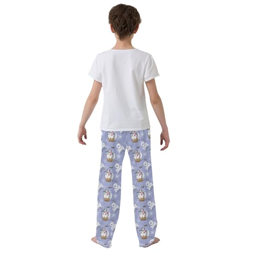 Hello Pirate Cat Boys Long Pants Soft Trousers Elastic Waist Kids Lounge Bottoms with Pockets S-XL3