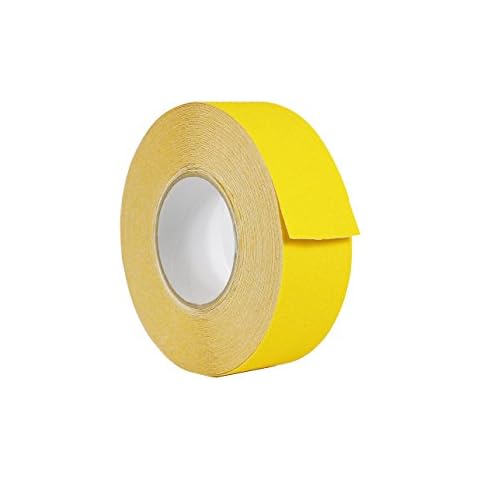 WOD ASTC32 Heavy Duty Anti Slip Tape, Yellow - 2 inch x 60 ft. Non Skid Treads Weather Proof Indoor/Outdoor Traction Tape for No Slip Stairs Cover