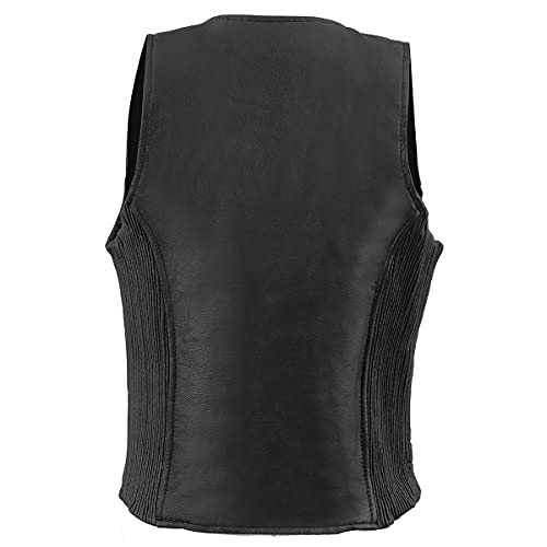 Image of Milwaukee Leather Premium Motorcycle Biker Rider Leather Vest for Women |LKL|ML|MLL|SH