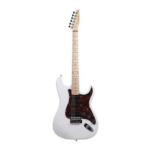 Image of Magna Electric guitar ST20M Stratway gossy finish White - Maple includes 12MM Padded Bag