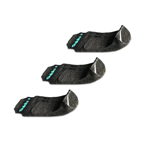 Women's No Show Non Slip Sock Liner Inserts for Loafers and Slip-Ons, Shoe Socks with Odor-Relief Silver Technology, Black, Medium (US: 7-8.5), Pack of 3