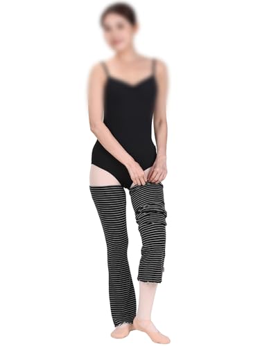 Ballet Flared Leg Warmers Spot/Stripe Pattern 1 Pair 27.5 Inches Over The Knee Elastic At Top For Women3