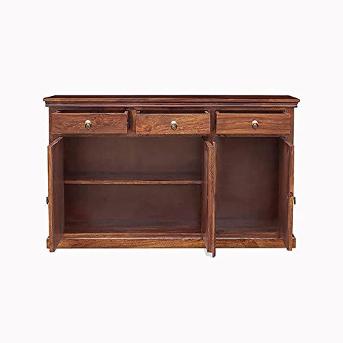 Image of Solid Sheesham Wood Multipurpose Sideboard, Honey Finish