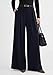 PRETTYGARDEN Womens Spring Wide Leg Trousers 2026 High Elastic Waist Loose Pleated Long Flowy Palazzo Work Pants with Pockets (Navy,Medium)
