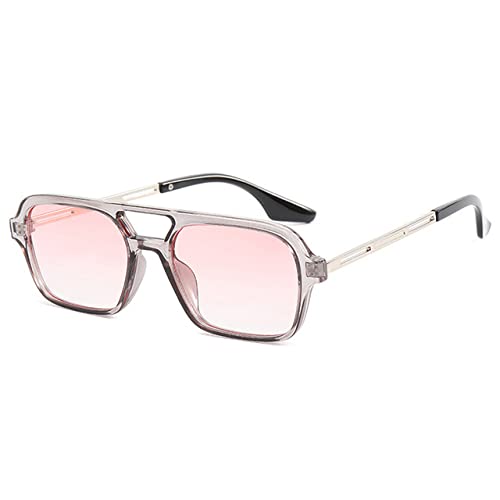 Lunettes de soleil carrées dégradées avec monture creuse rétro verte