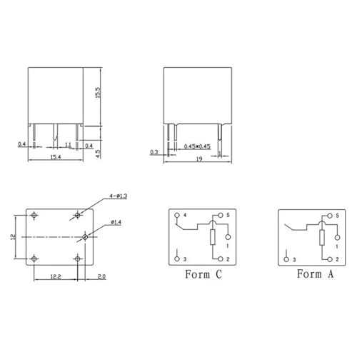 Relé de potencia 12V CC SRD-12VDC-SL-C para evitar sobrecargas y proteger circuitos PCB T73 4
