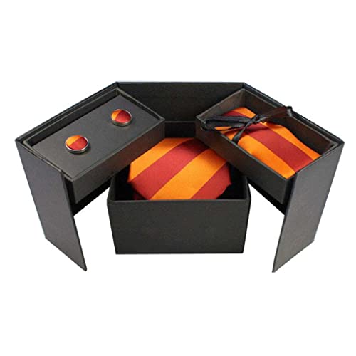 Set de corbata de seda rayada para hombre con caja de regalo