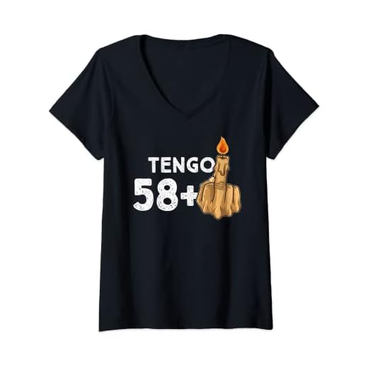 Mujer 58+1 Dedo Medio Vela De Cumpleaños Para El 59º Cumpleaños Camiseta Cuello V