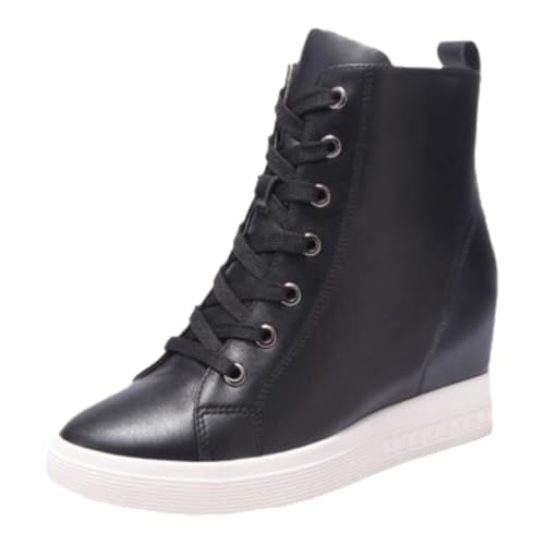 Viaoragiosa Zapatillas De Deporte Alta TalóN Plataforma,Mujer CuñA Plataforma BotíN Deportivos,Antideslizante,Resistencia Al Desgaste,para Adelgazar,Fitness,Gimnasio,Caminar