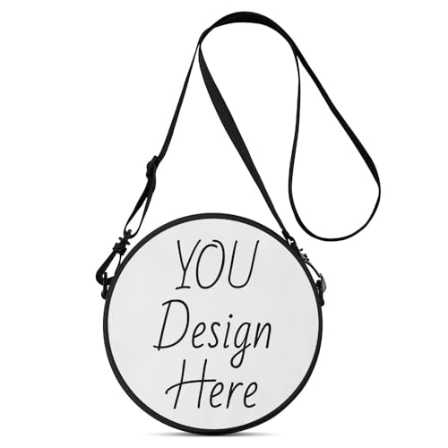 Maylrvjv Personalized Crossbody Bags for Women Customized Shoulder Bag Add Your Text/Logo/Image Round Purse