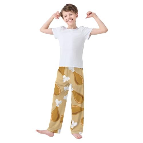 Drumstick Fried Boys Pants Boys Athletic Pants Long Pant for Boywith Pockets Wide-Leg Size 6-14Y3