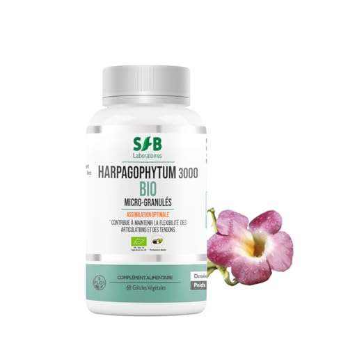 HARPAGOPHYTUM 3000 BIO - Micro-encapsulé - Articulations & Cartilages - Douleurs Articulaires - Système Immunitaire - 3000 mg, 4,7% Harpagosides- 60 Gélules...