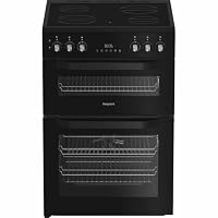 Hotpoint HDE6VDB1 600mm Double Electric Oven Ceramic Hob Black