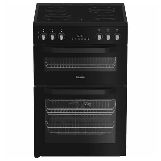 Hotpoint HDE6VDB1 600mm Double Electric Oven Ceramic Hob Black