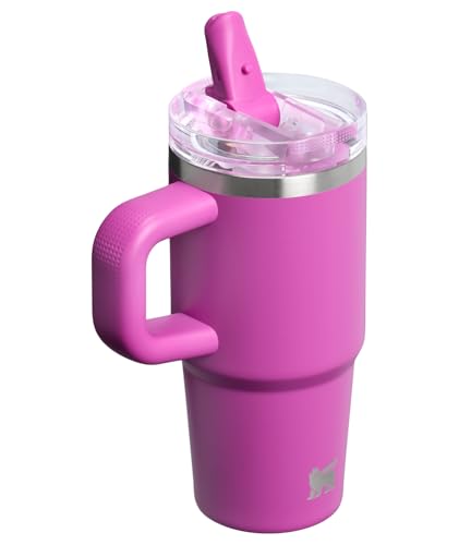 Image of STANLEY Quencher ProTour Flip Straw Tumbler with Leakproof Lid 14 oz | Built-In Straw & Handle | Cupholder Compatible for Travel | Insulated Stainless Steel Cup | BPA-Free | Dark Blossom