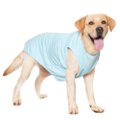 AttRex かわいい 春夏用 犬の服 ペット服 Tシャツ 無地 袖なし タンクトップ 中型犬 大型犬 ドッグウェア ベスト 涼しい 通気性 人気 仮装 日焼き防ぐ 脱毛保護 お散歩 お出かけ (6XL,ブルー)