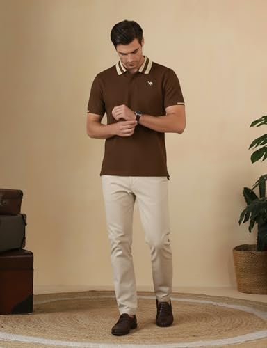 Image of Men's Polo - FYLTR Men's Regular Fit Polo T-Shirt with Contrast Tipping Collar - 100% Cotton | Soft Handfeel | Casual T-Shirts for Men
