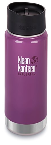 Klean Kanteen Wild Grape Wide Insulated Water Bottle with Cafe Cap 2.0, 16-Ounce