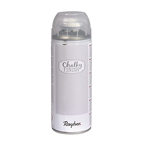 Rayher Vernice a gesso Chalky Finish ultra opaca Bomboletta spray 400ml, grigio, a base d’acqua, vintage shabby chic, 34371558, 1 Unità (Confezione da 1)