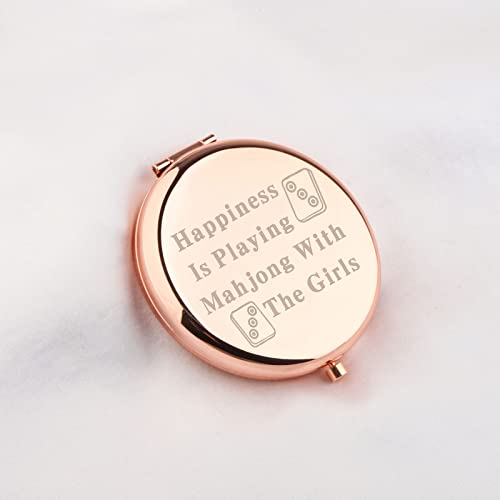 Espejo de maquillaje redondo WUSUANED de acero inoxidable miniatura 5