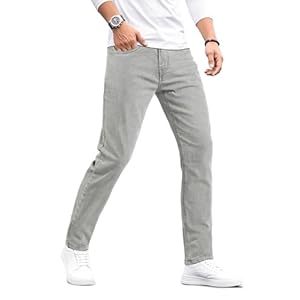 Heyfanee Mens Lightweight Jeans Slim Fit Stretch Denim Pants for Men