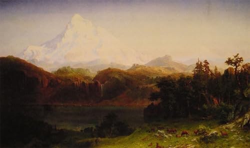 Affiche Mont Hood Oregon Bierstadt pour créer une ambiance nature dans le salon