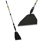 Ice Scraper for Driveway, Saw-Tooth Ice Chopper for Driveway, Heavy Duty Jagged Scraper with 61 Inch Long Handle, All Steel Thick Blade Snow Breaking Ice Remover Tool for Sidewalk, Walkway, Roads