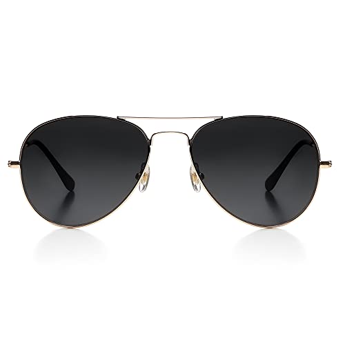 isheep Classic Gold Aviator Sunglasses – Unisex Metal Frame, Luxury Gold-Plated Temples, UV400 Protection, Durable & Stylish Eyewear