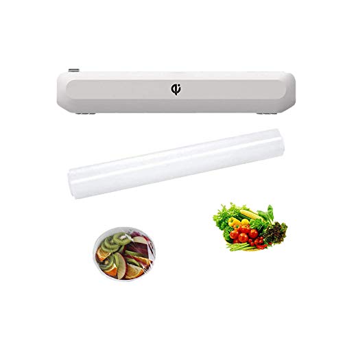 Plastic Wrap Dispenser with Cutter-Refillable Cling Film Dispenser-Reusable Cling Film Dispenser, Plastic wrap Dispenser 12''of Professional BPA Free Plastic Wrap