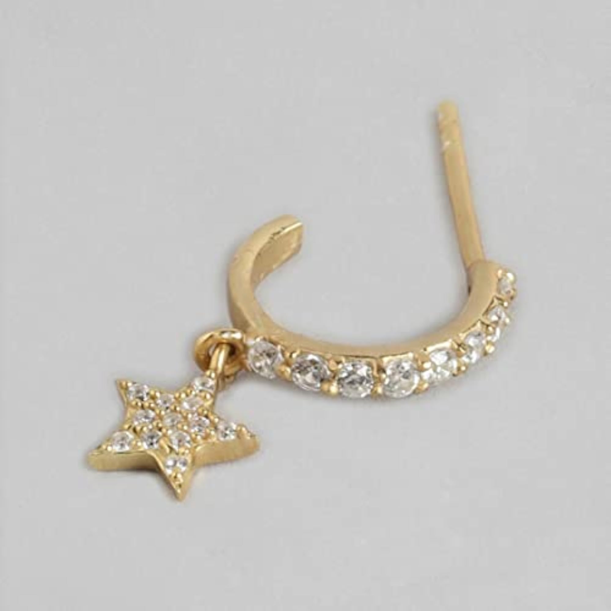 Women's 925 Sterling Silver Cubic Zirconia Star Rose Gold Plating Stud Earrings